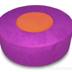 Sedací taburet Donut purpurová/oranžová