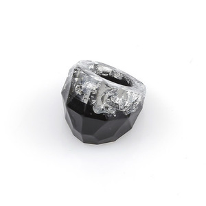 Prsten Treasures - černý se stříbrem